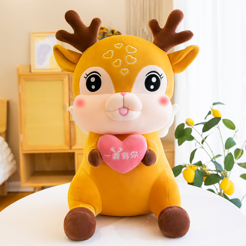 Cute Sika Deer Plush Sleeping Pillow