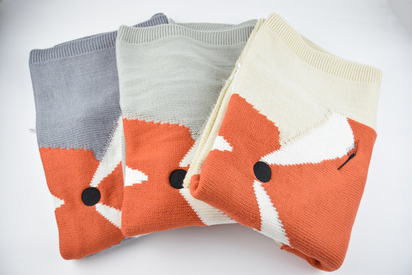 3D Fox Ear Knitted Blanket
