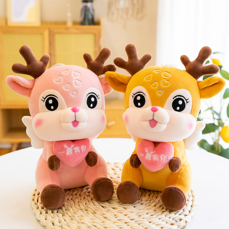 Cute Sika Deer Plush Sleeping Pillow