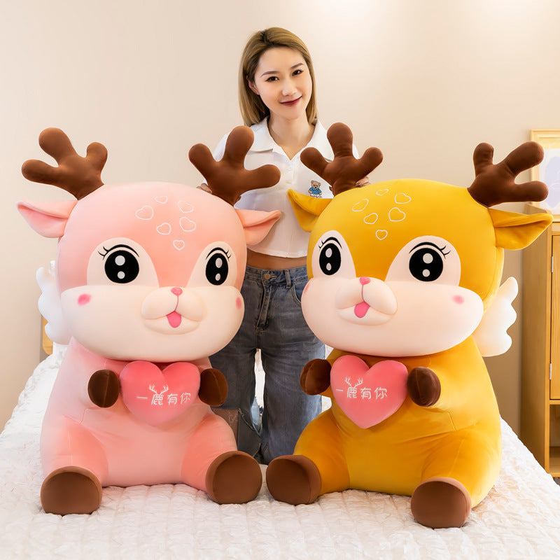 Cute Sika Deer Plush Sleeping Pillow