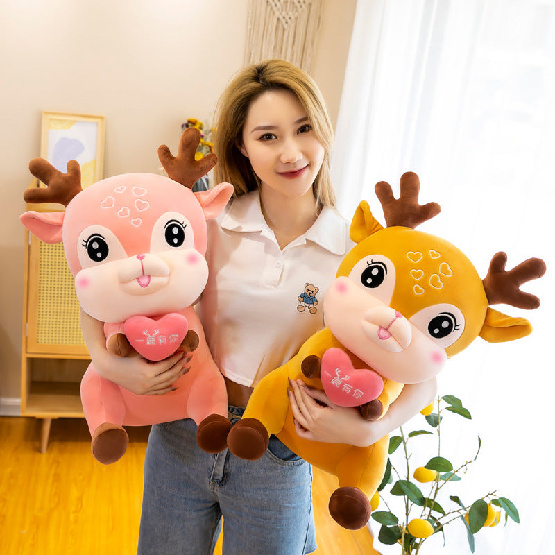 Cute Sika Deer Plush Sleeping Pillow