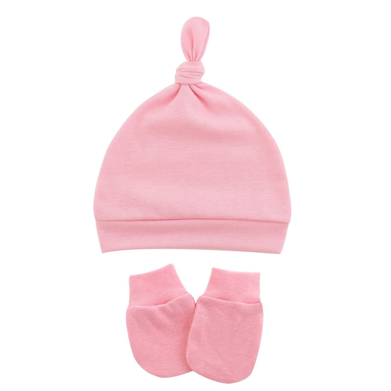 Newborn Baby Bonnet Hat & Gloves