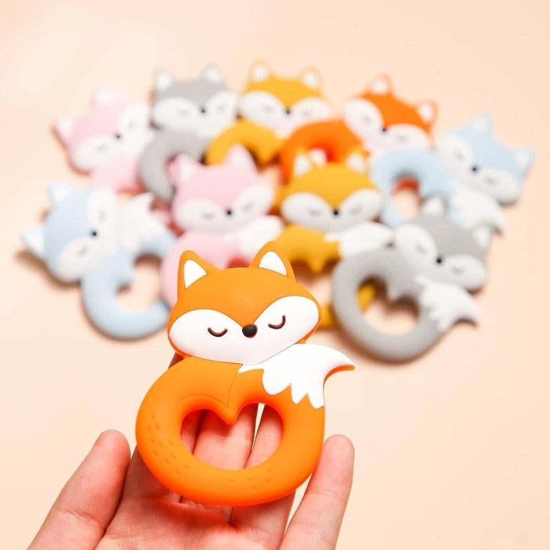 Round Silicone Rodent Cartoon Teether for Toddlers