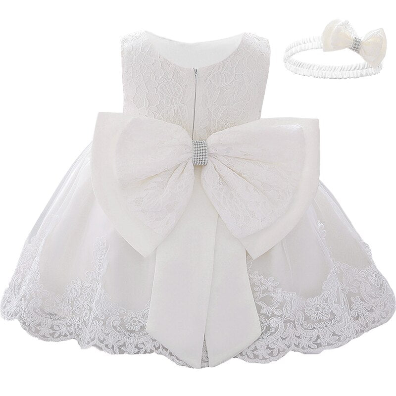 Infant Girl Big Bow Lace Dresses