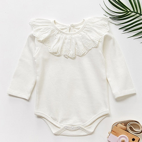 Baby Girl Long Sleeve Romper - 100% Cotton