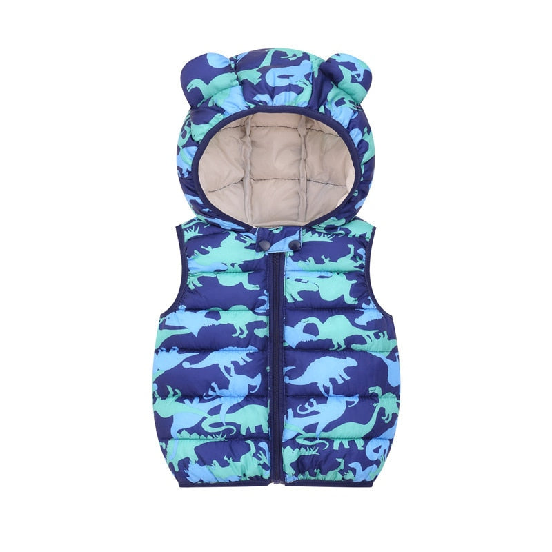 Warm Cartoon Down Vest for Kids