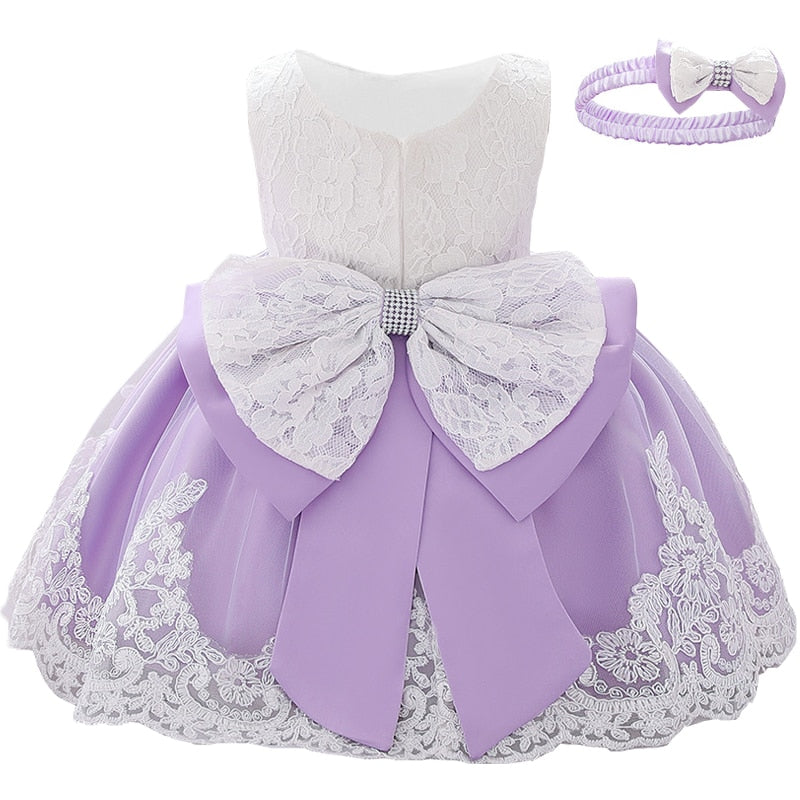 Infant Girl Big Bow Lace Dresses