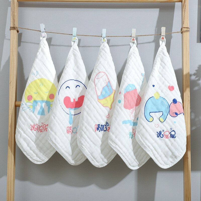 Happyflute Newborns Square Face Towels - 5pc/Set