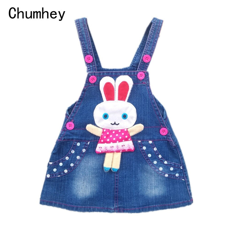 Stylish Girls Jeans Suspender Dress