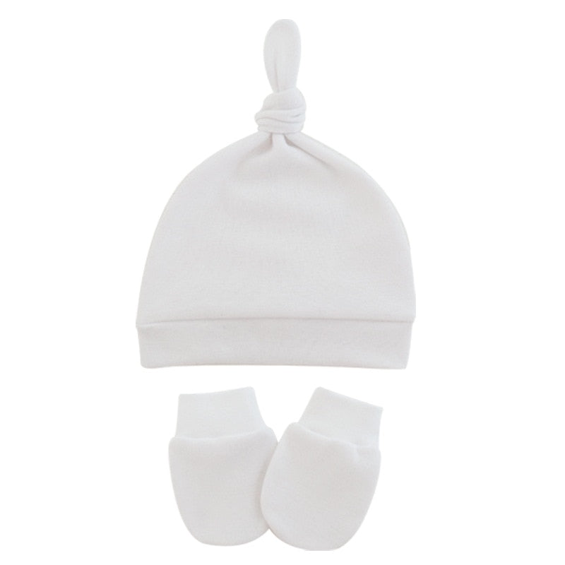 Newborn Baby Bonnet Hat & Gloves