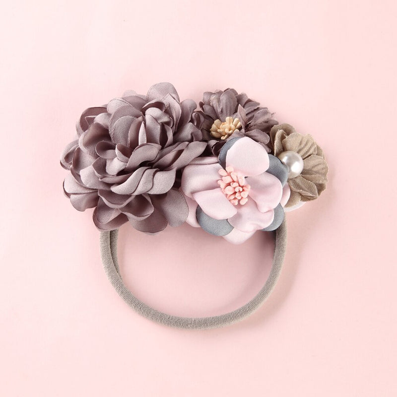 Vintage Pearl & Flower Headband for Girls