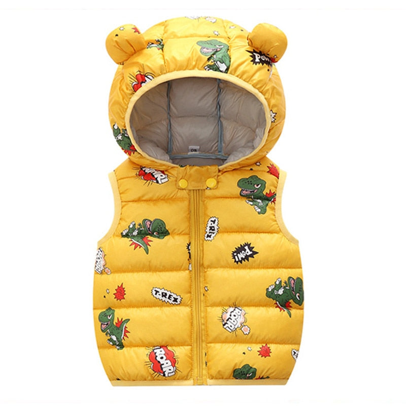 Warm Cartoon Down Vest for Kids