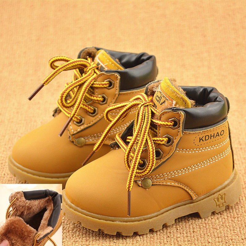Retro Leather Toddler Boots For Winter