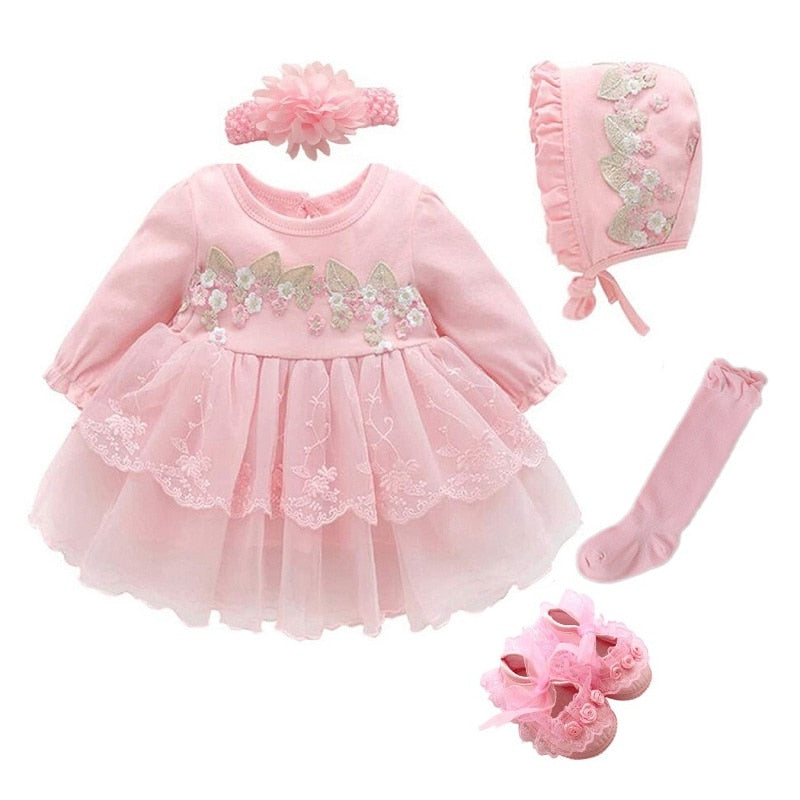 Infants Christening Dress - 3/4/5pc Newborn Set