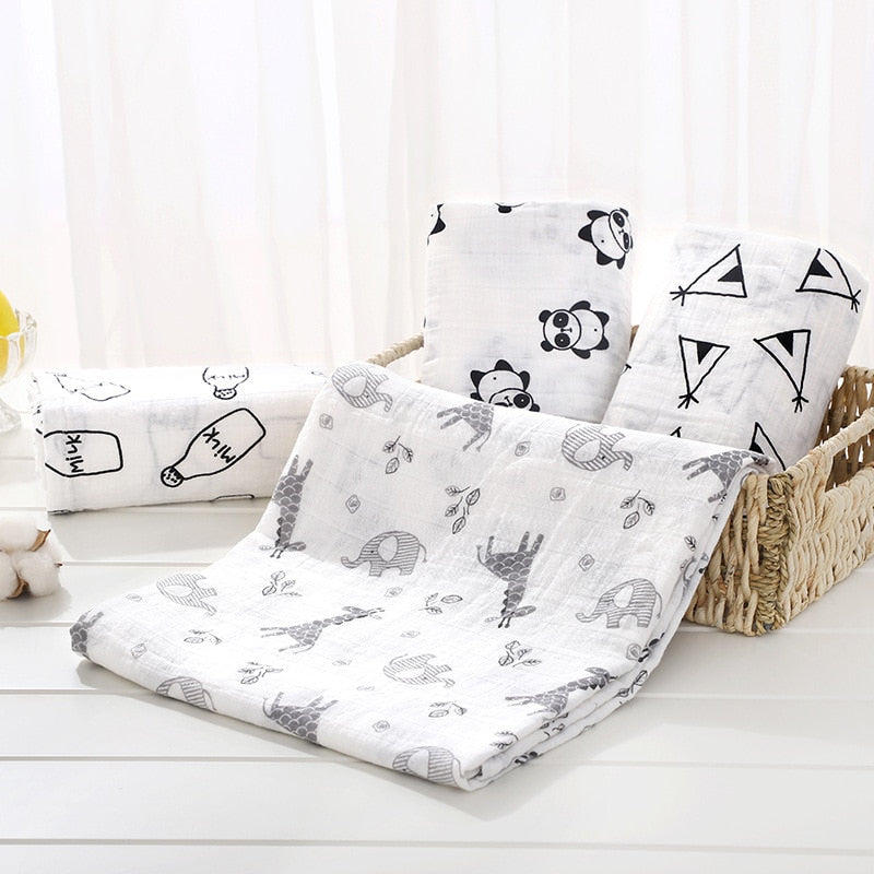 Comfy Muslin Baby Blanket - 120 cm Swaddle Blankets