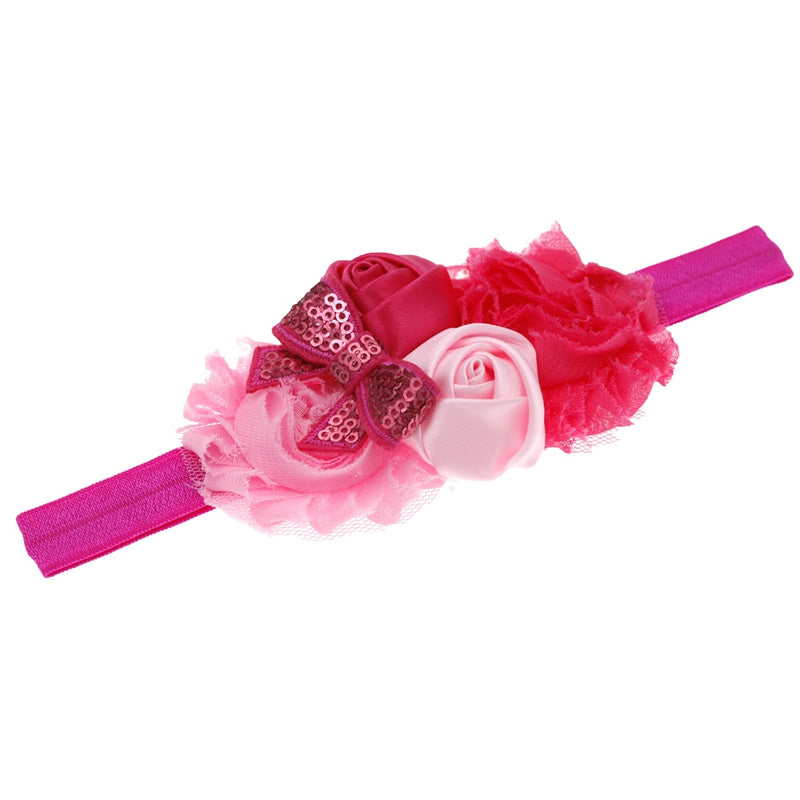 Chiffon Rose Headband for Baby Girls