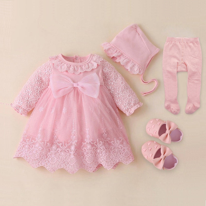 Infants Christening Dress - 3/4/5pc Newborn Set