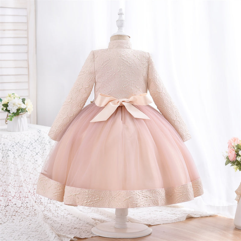 Yoliyolei 3pcs/set Puffy Dress for Girls Jacquard Pattern Tulle Patchwork Children Clothing 3D Appliques Casual Birthday Dresses - The Snuggley