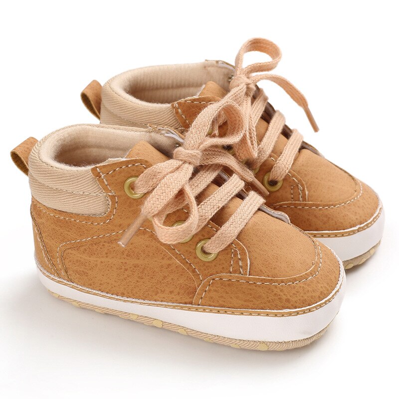 Cross Tied Baby Boy Shoes with Soft Sole