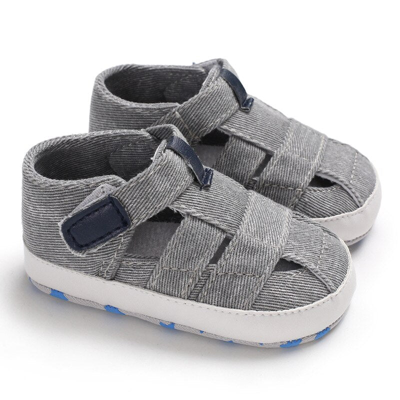 Cross Tied Baby Boy Shoes with Soft Sole
