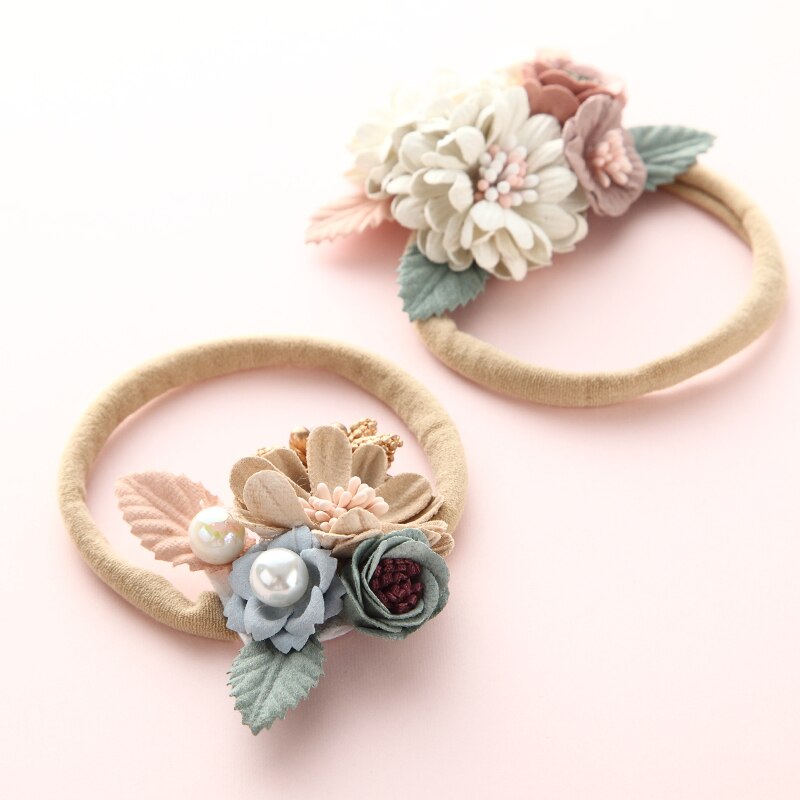 Vintage Pearl & Flower Headband for Girls