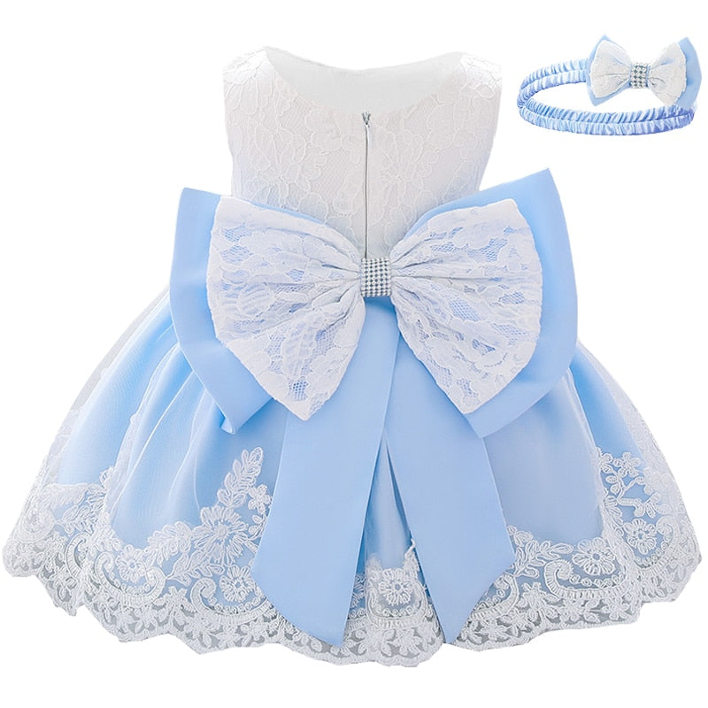 Infant Girl Big Bow Lace Dresses