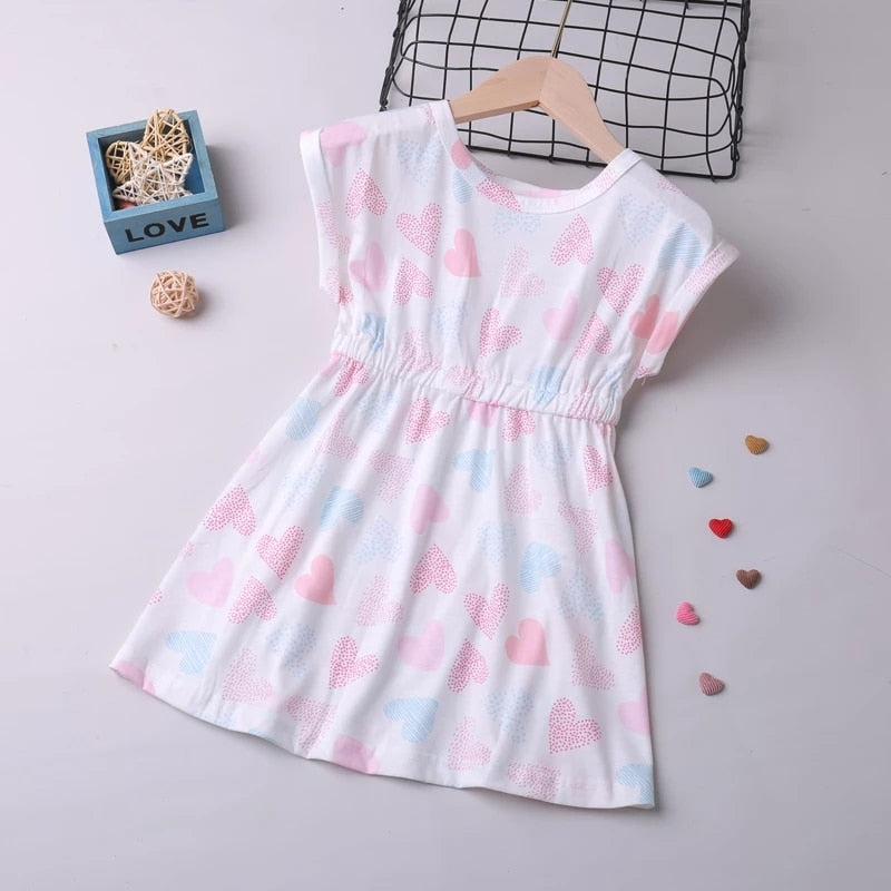 Sheer Chiffon Polka Dot Summer Dress for Girls