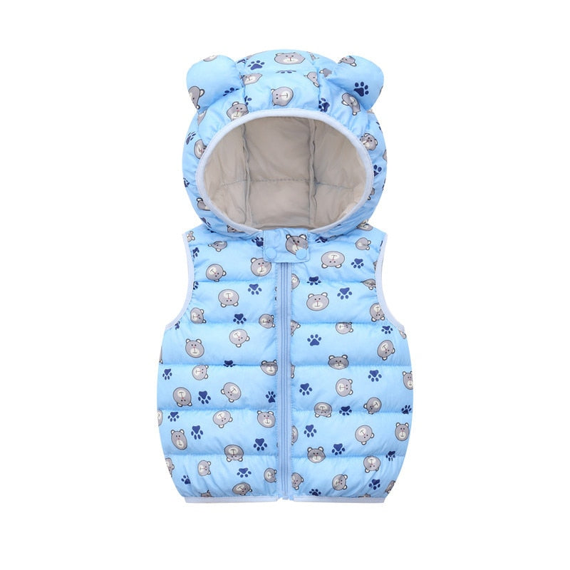 Warm Cartoon Down Vest for Kids