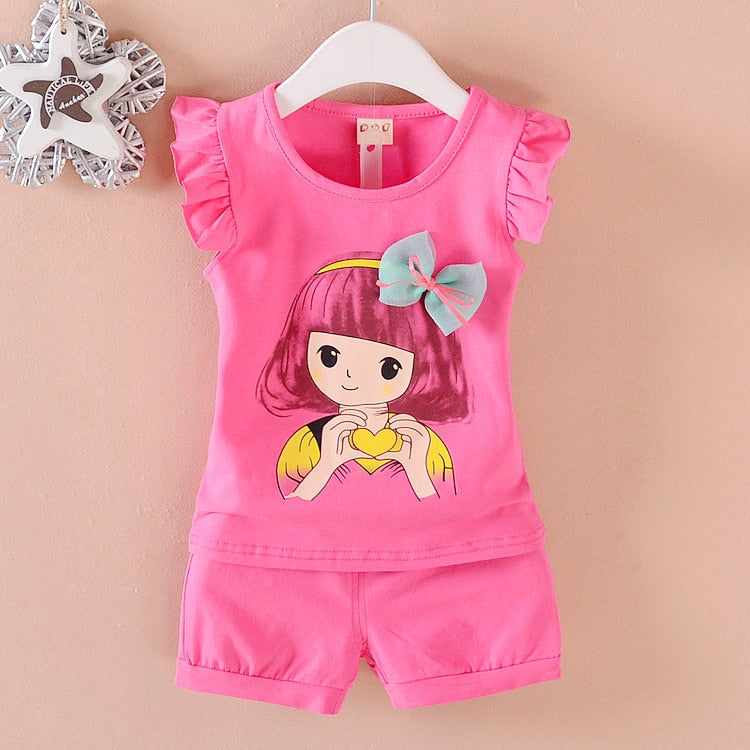 Stylish Hat-Embroidered Summer Tracksuit for Kids