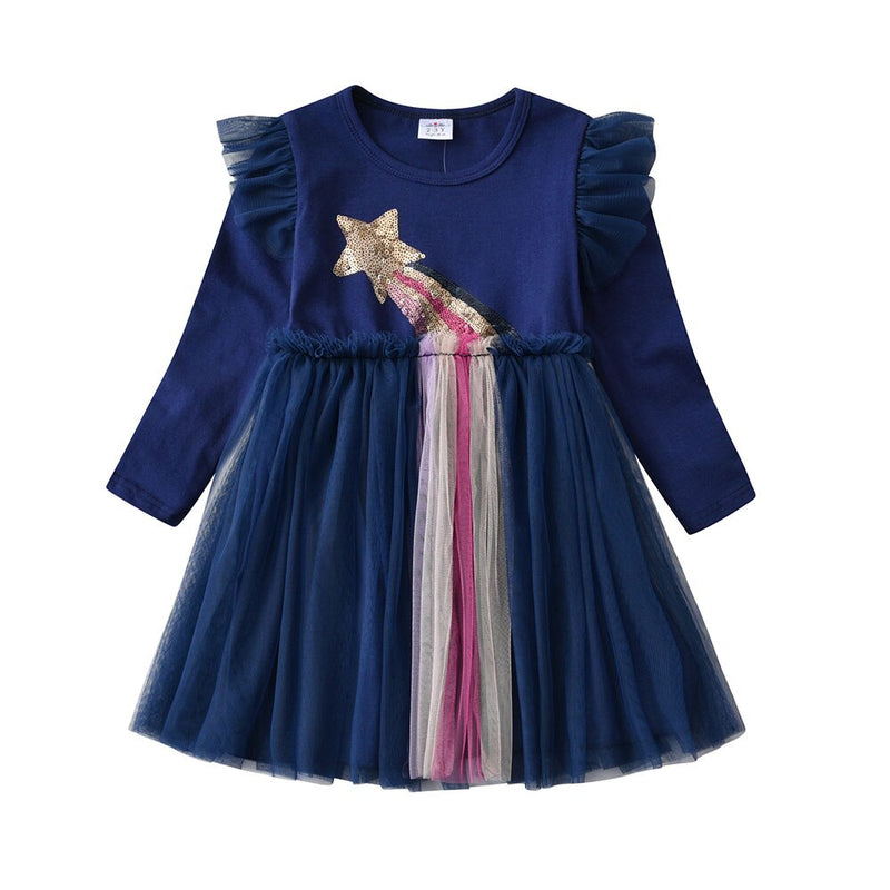 Shiny Star Tulle Princess Dress for Baby Girls