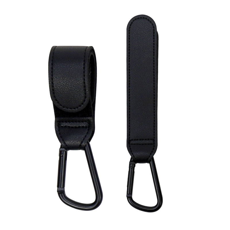 2pcs Stylish Baby Bag Stroller Hook - Leather Pram Clips - The Snuggley