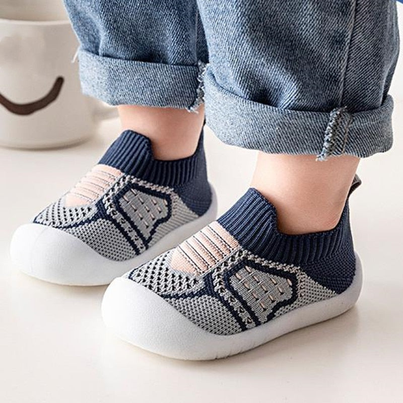 Infants Floor Socks with Anti-slip Rubber Sole
