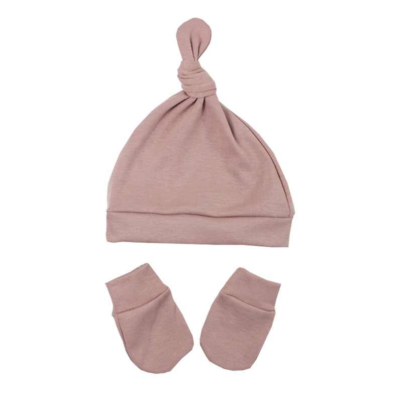 Newborn Baby Bonnet Hat & Gloves