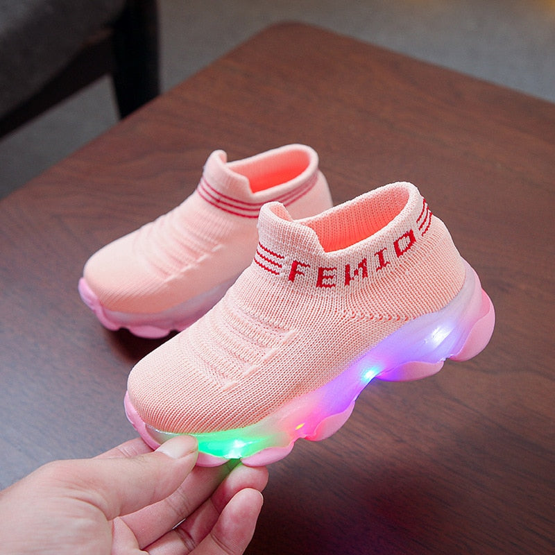 LED Mesh Sport Shoes For Kids