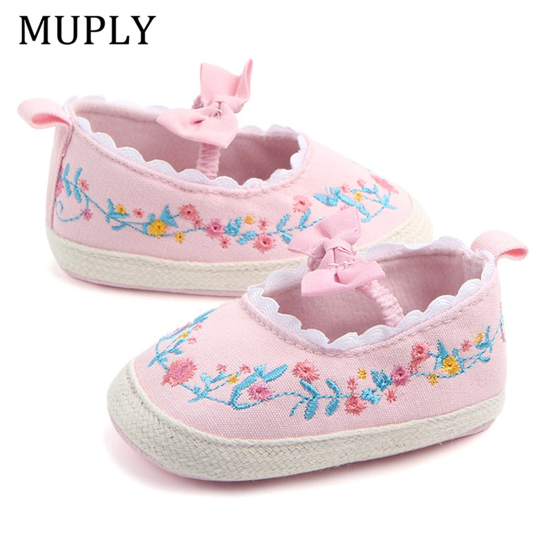 Floral Baby Girl Soft Soled Walkers