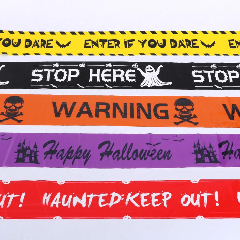 Skull Head Warning Tape | Witch Balloons | Halloween Decoration