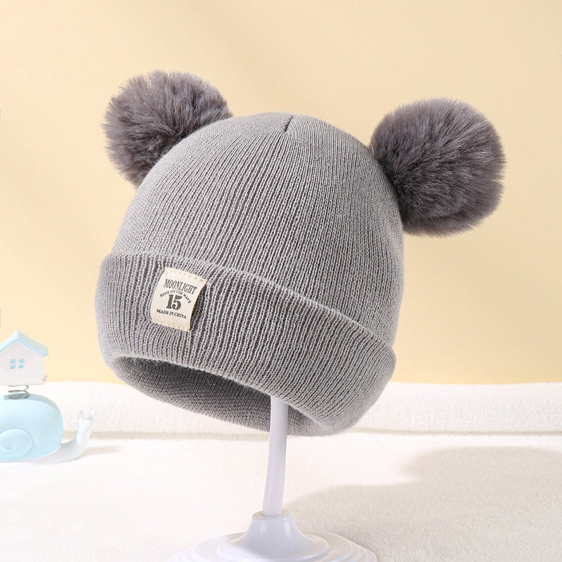 Winter Children Warm Baby Knitted Hats With Pom Pom Kids Knit Beanie Hats Solid Color Children's Hat For Boys Girls Accessories - The Snuggley