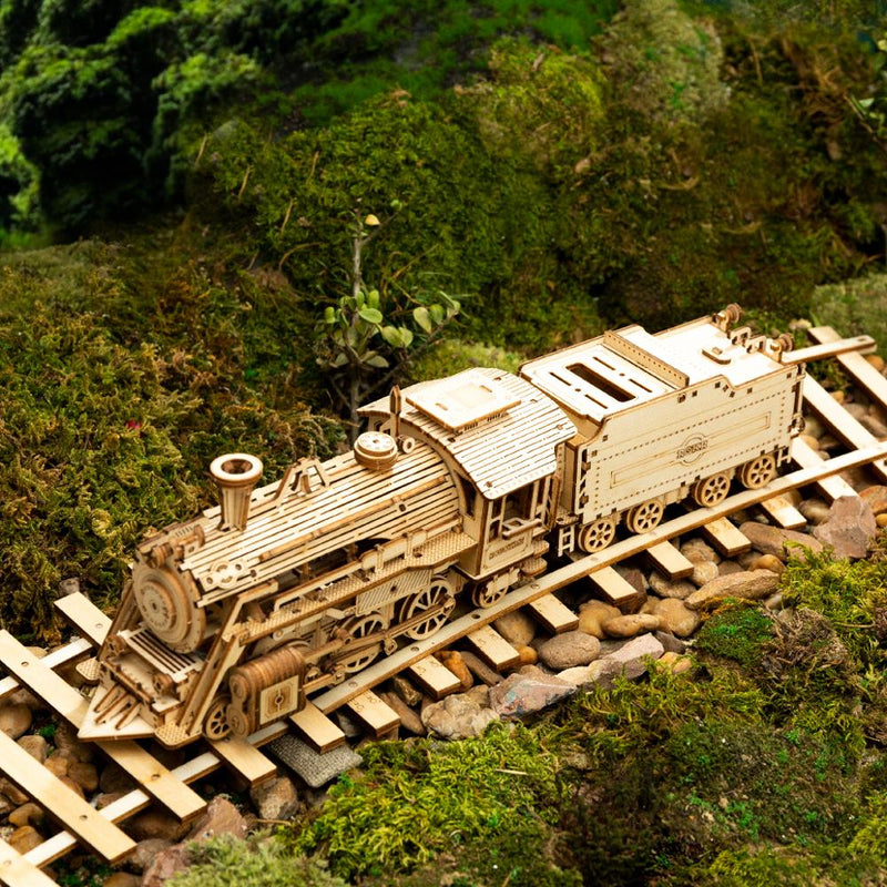 Rokr 3D Wooden Puzzle Mechanical Car Train Toy for Children