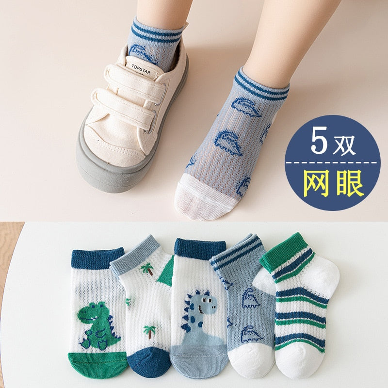 Casual Cotton Toddler Socks - 5pairs/lot