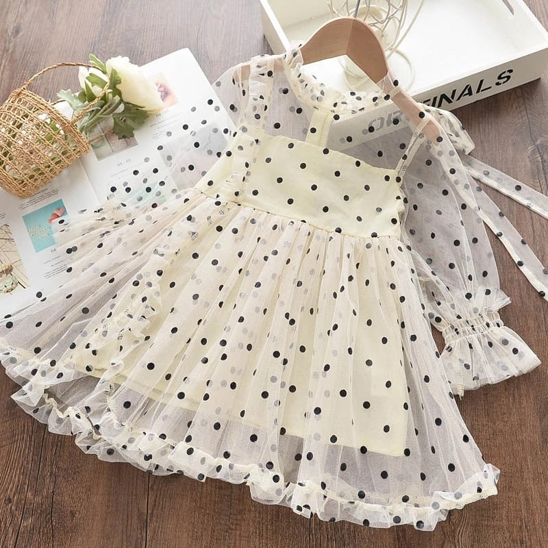 Polka Dots Summer Party Dress for Baby Girls