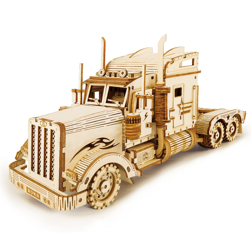 Rokr 3D Wooden Puzzle Mechanical Car Train Toy for Children