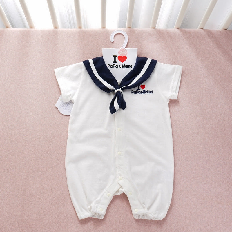 Smart Navy Style Baby Onesies