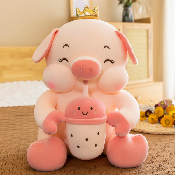 Baby Bottle Pig Plush Toy Pillow
