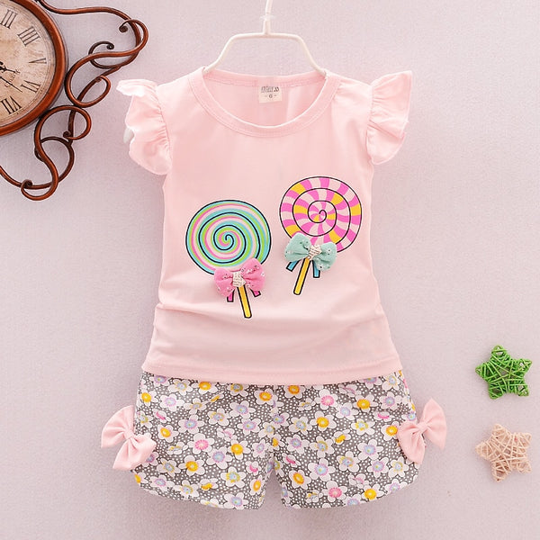 Two Pieces Cotton Casual Floral Outfit