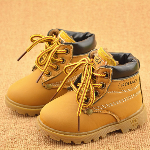 Retro Leather Toddler Boots For Winter