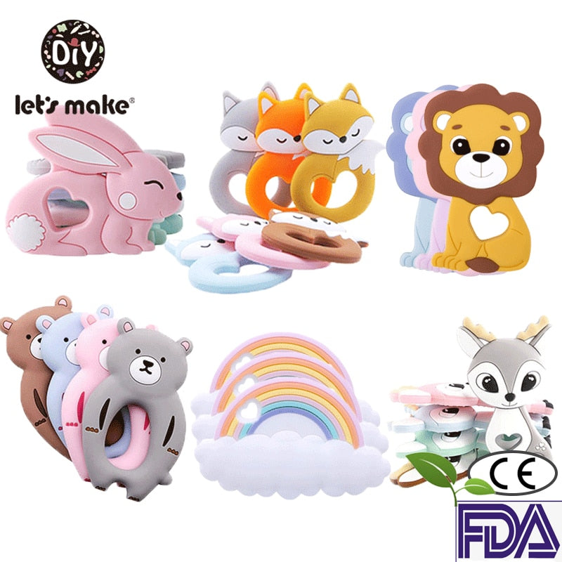 Round Silicone Rodent Cartoon Teether for Toddlers
