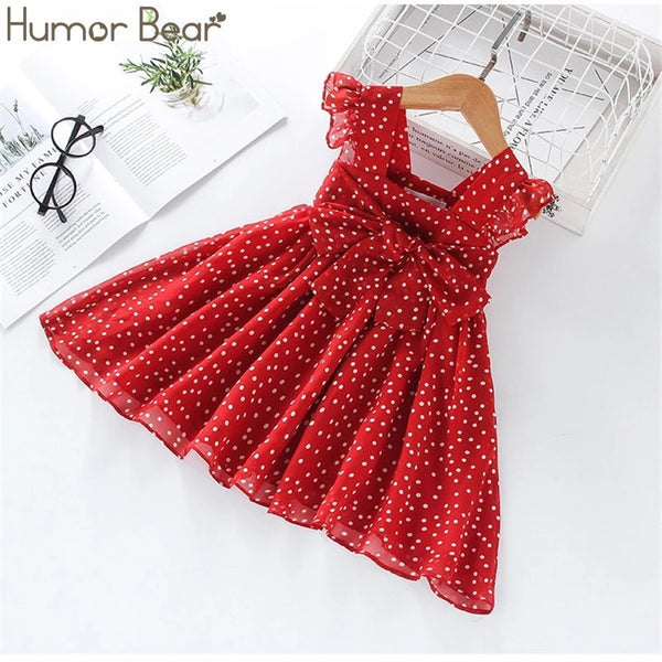 Sheer Chiffon Polka Dot Summer Dress for Girls