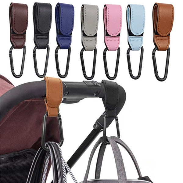 1/2pcs Baby Bag Stroller Hook - PU Leather Hooks - The Snuggley