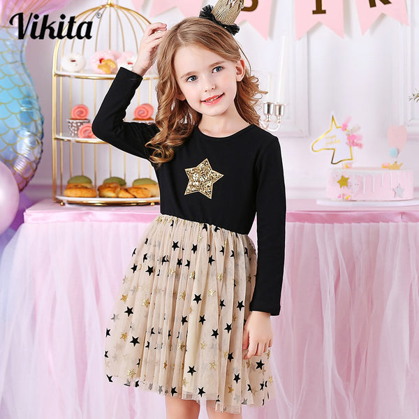 Shiny Star Tulle Princess Dress for Baby Girls