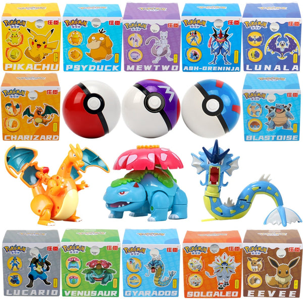 Monster Pokemon Pikachu Ball Toy for kids - Charmander Mewtwo Action Figures